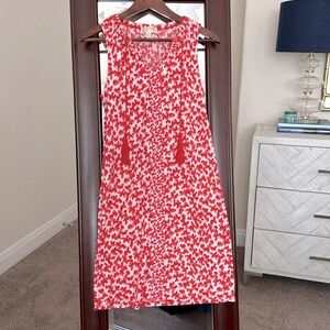 Michael Michael Kors lightweight red/white sleeveless dress w/tassels - XS